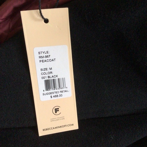 Rebecca Minkoff Black Wool Double Breasted Peacoat - Picture 10 of 11